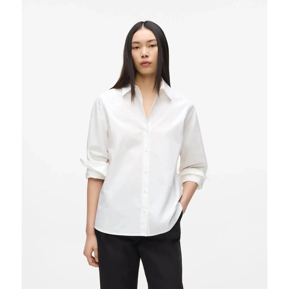 Karl Lagerfeld Paris White Non-Iron Button Down Shirt Slim Fit Size 2 NWOT